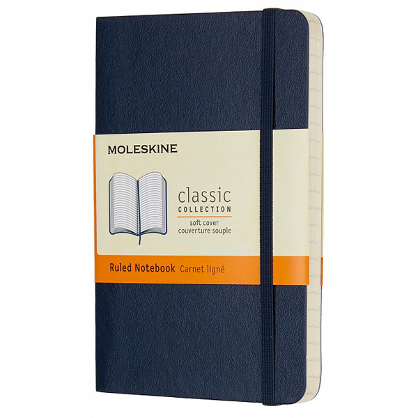 

Блокнот Moleskine Classic Soft Pocket А6 Синий Сапфир, в линейку, classic soft pocket (в линейку)