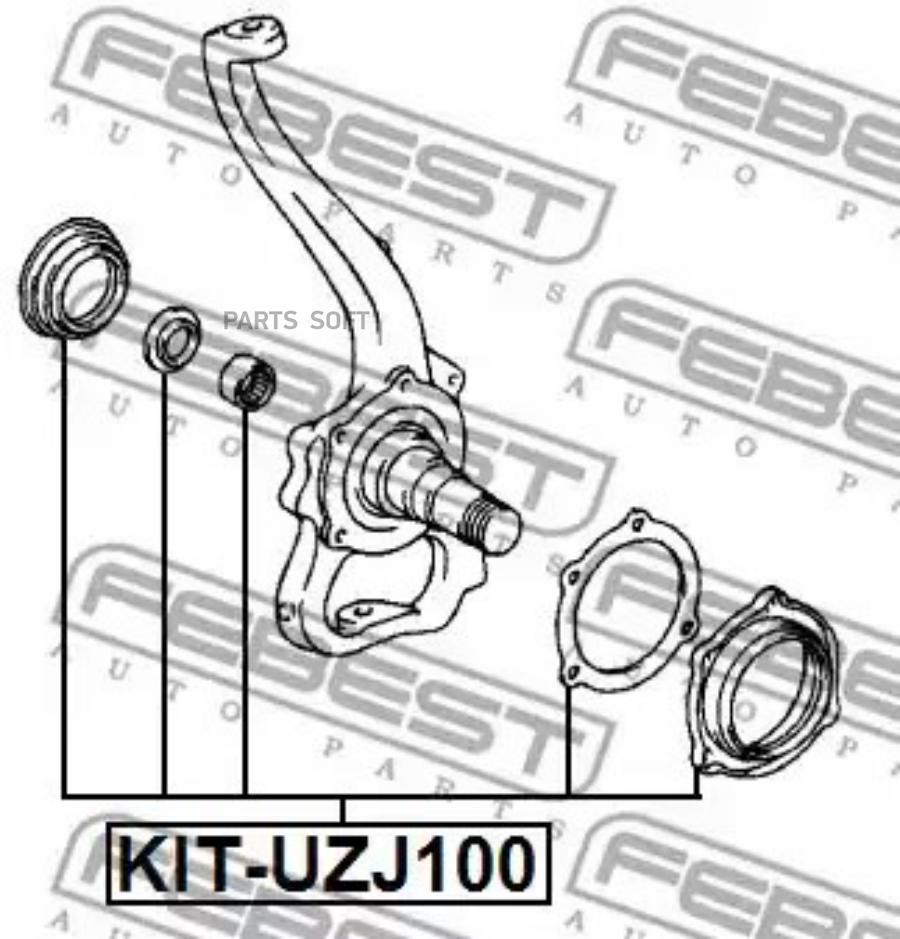 Ремкомплект поворотного кулака TOYOTA LAND CRUISER 100 FZJ10#,HDJ100,HZJ105,UZJ100 1998.01