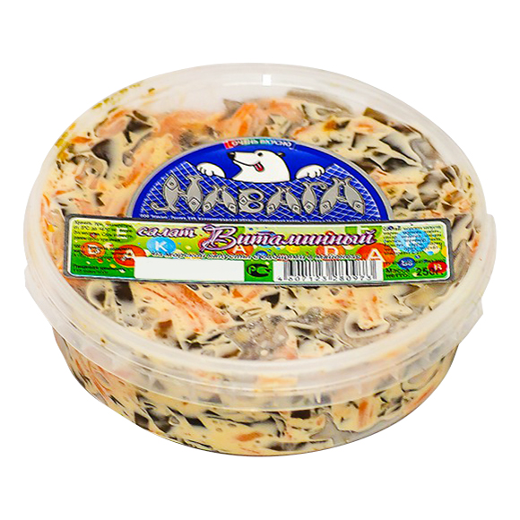 

Салат Навага Витаминный из морской капусты с овощами в майонезе 250 г