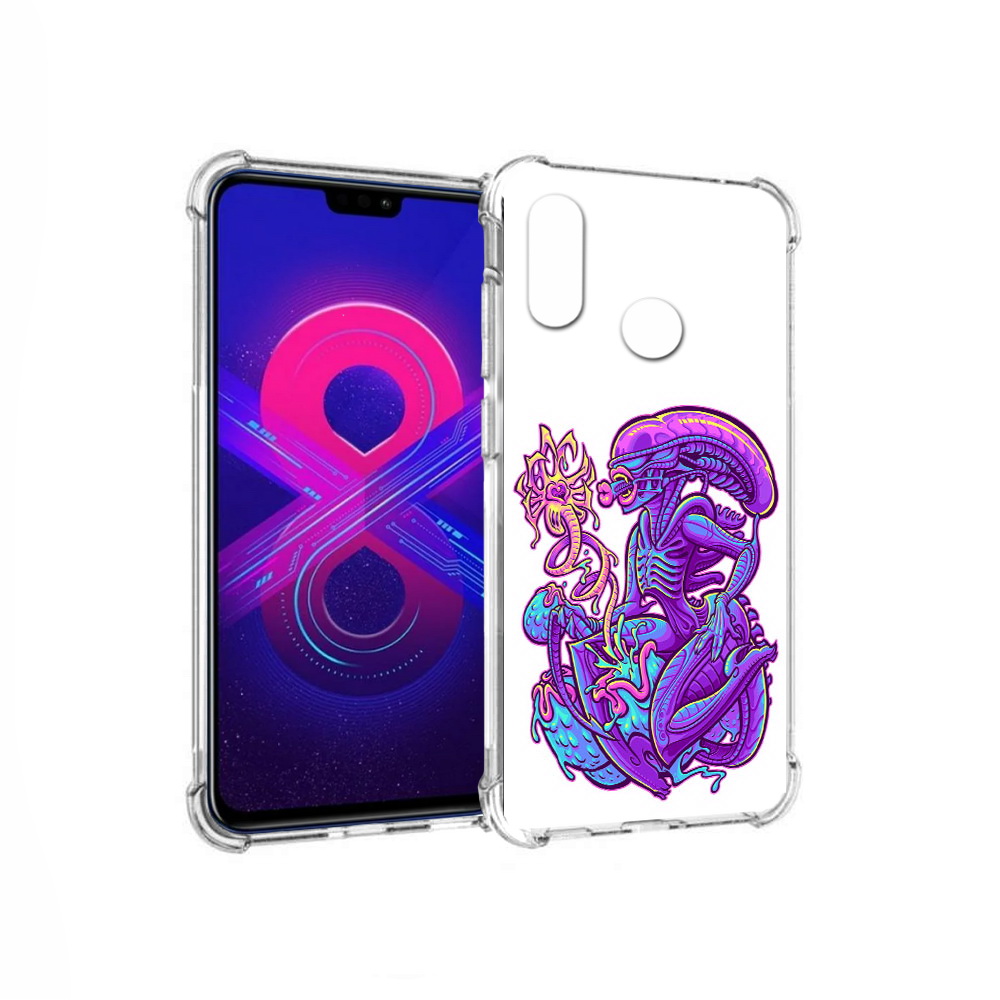 

Чехол MyPads Tocco для Honor 8X Max чужой фиолетовый цвет (PT118941.31.693), Прозрачный, Tocco