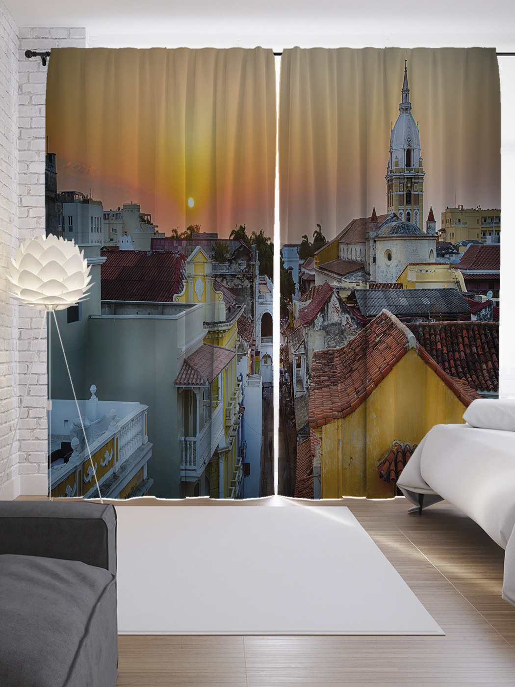 

Шторы JoyArty с фотопечатью "Прага маслом" из сатена, 290х265 см, Прага маслом