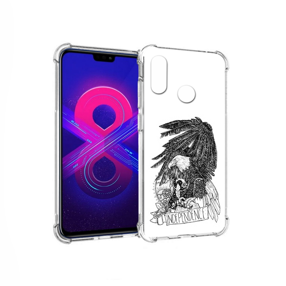 

Чехол MyPads Tocco для Honor 8X Max черно белый сокол (PT118941.31.688), Прозрачный, Tocco