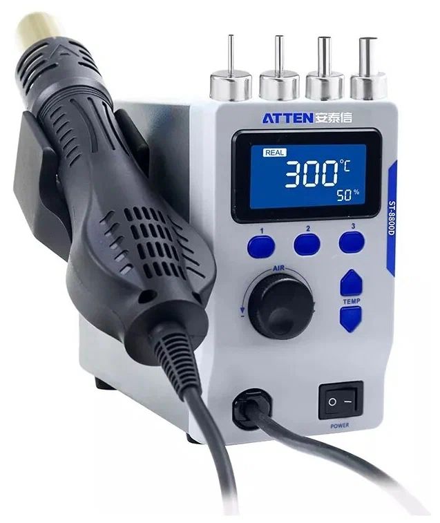Термовоздушная паяльная станция ST-8800D , 230В(550Вт), температура +100С+500С, поток возд паяльная станция w e p