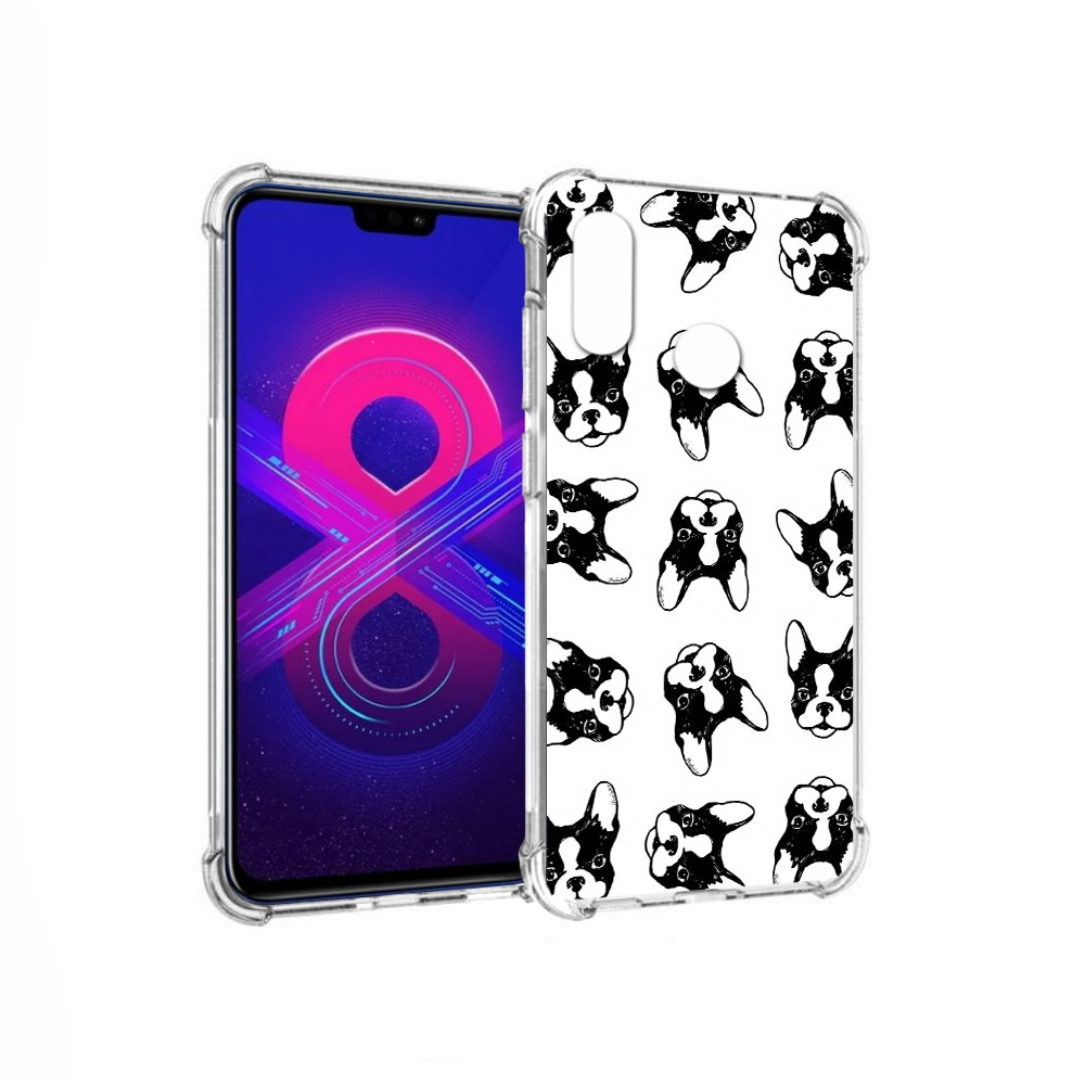 

Чехол MyPads Tocco для Honor 8X Max черно белые собачки (PT118941.31.683), Прозрачный, Tocco