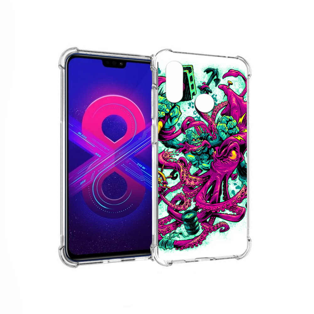 

Чехол MyPads Tocco для Honor 8X Max фиолетовый кракен (PT118941.31.657), Прозрачный, Tocco