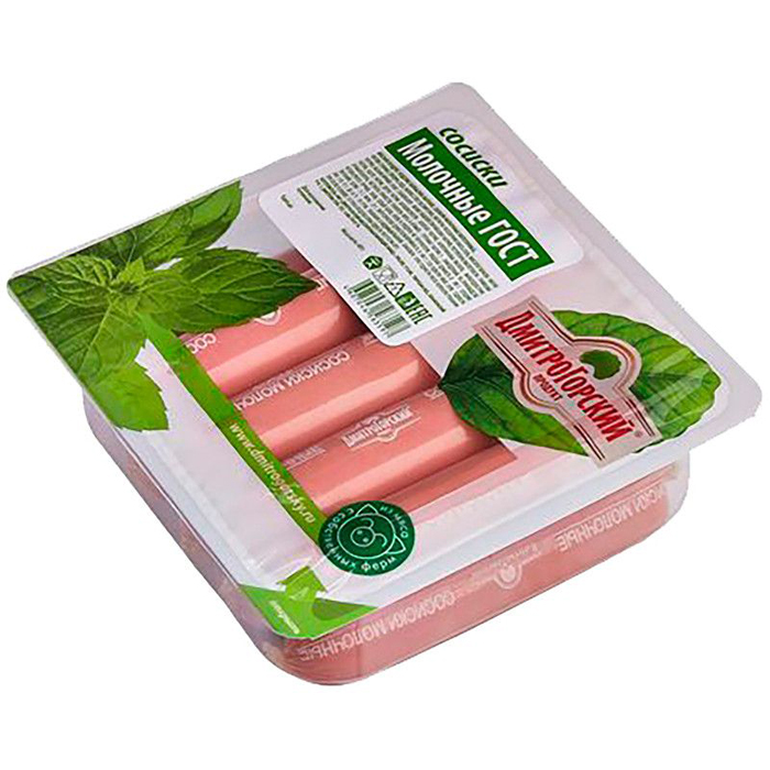 

Сосиски Дмитрогорский Продукт Молочные вареные 1 кг