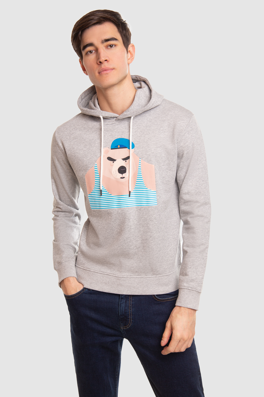 

Толстовка мужская Kanzler 010016W04O001 серая 3XL, 010016W04O001