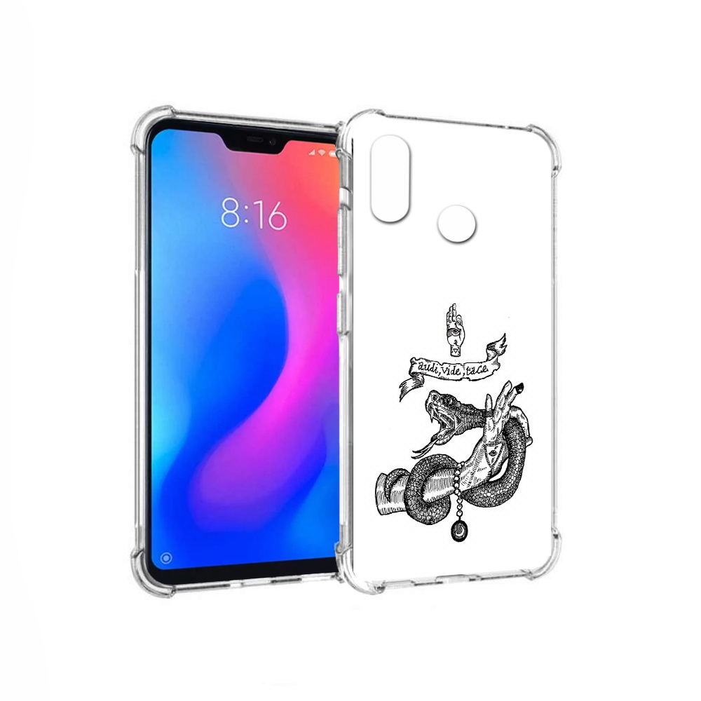 

Чехол MyPads Tocco для Xiaomi Redmi 6 Pro змея на руке рисунок (PT113887.306.366), Прозрачный, Tocco