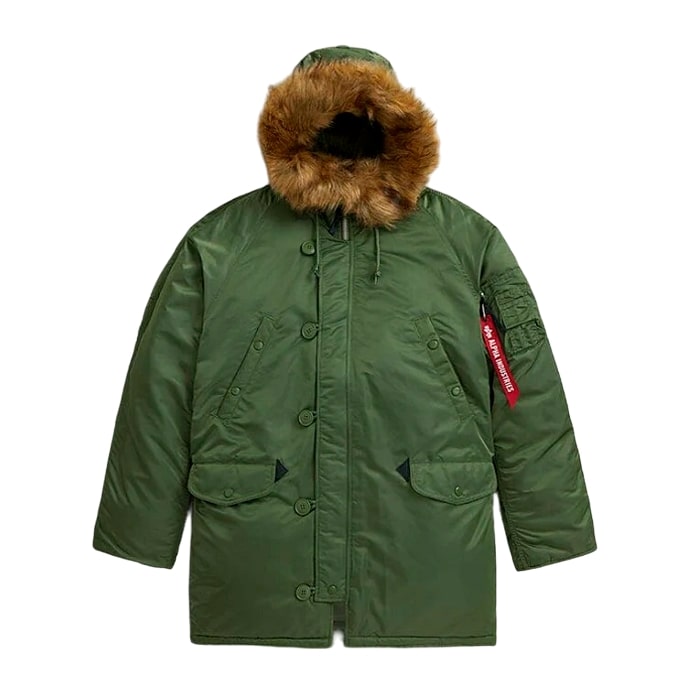 Зимняя куртка мужская Alpha Industries Heritage N-3B зеленая XL