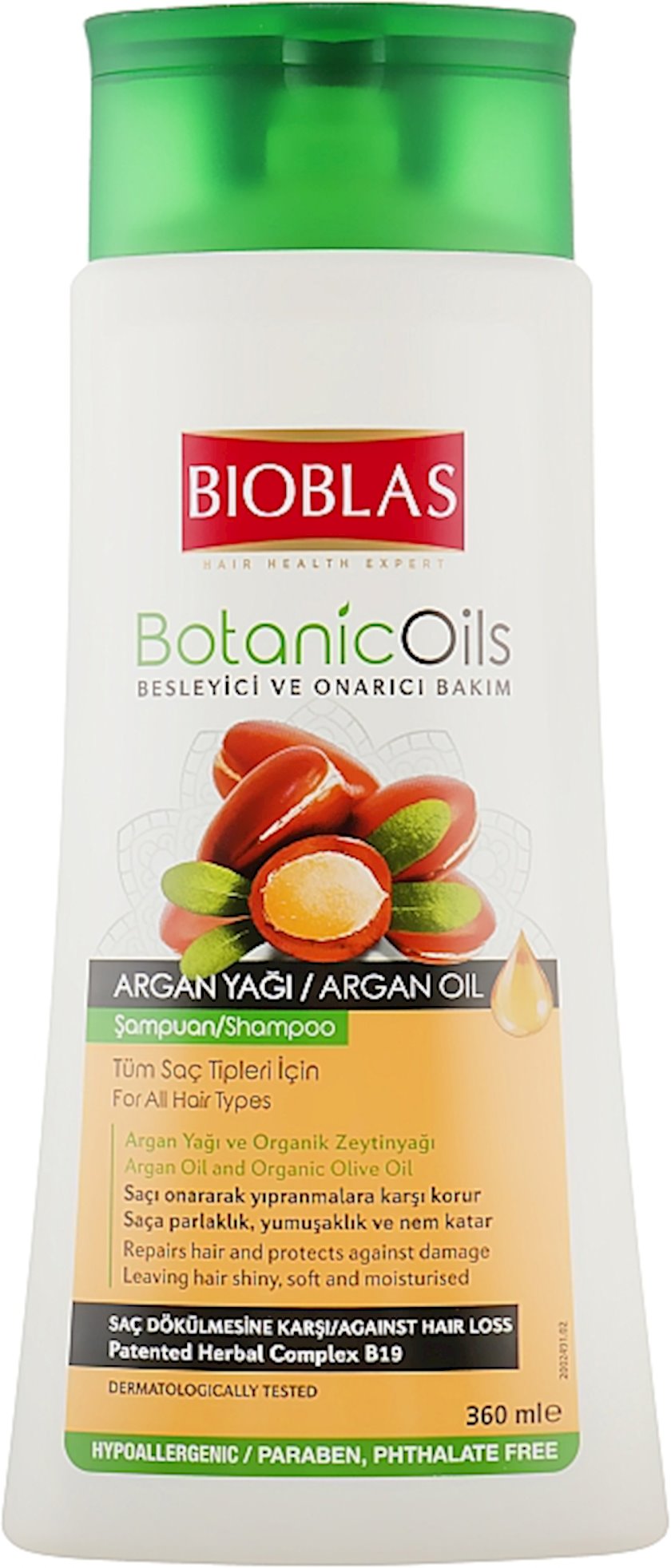 Купить Шампунь для волос Bioblas Botanic Oils с аргановым маслом 360мл
