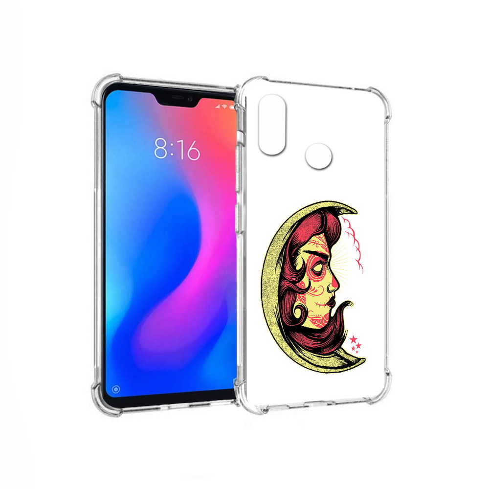 

Чехол MyPads Tocco для Xiaomi Redmi 6 Pro желтый полумесяц с лицом девушки, Прозрачный, Tocco