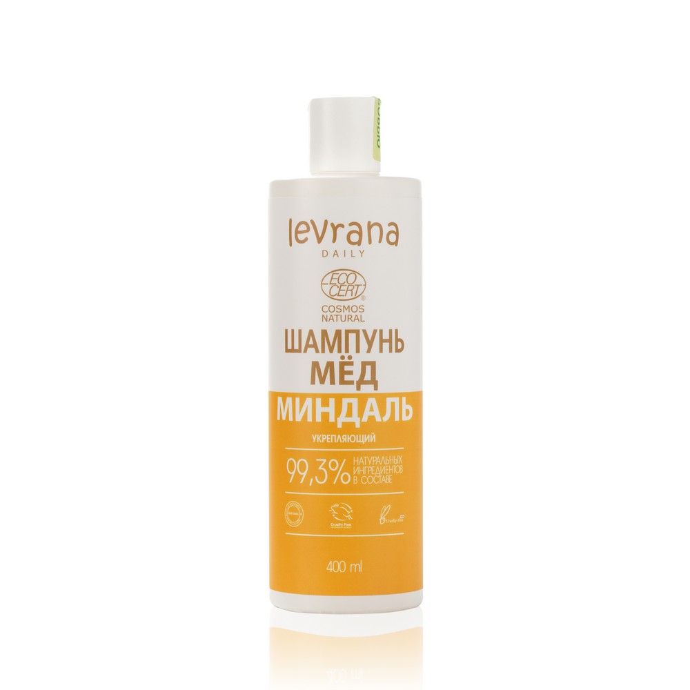 Укрепляющий шампунь для волос Levrana Daily мед и миндаль 400мл