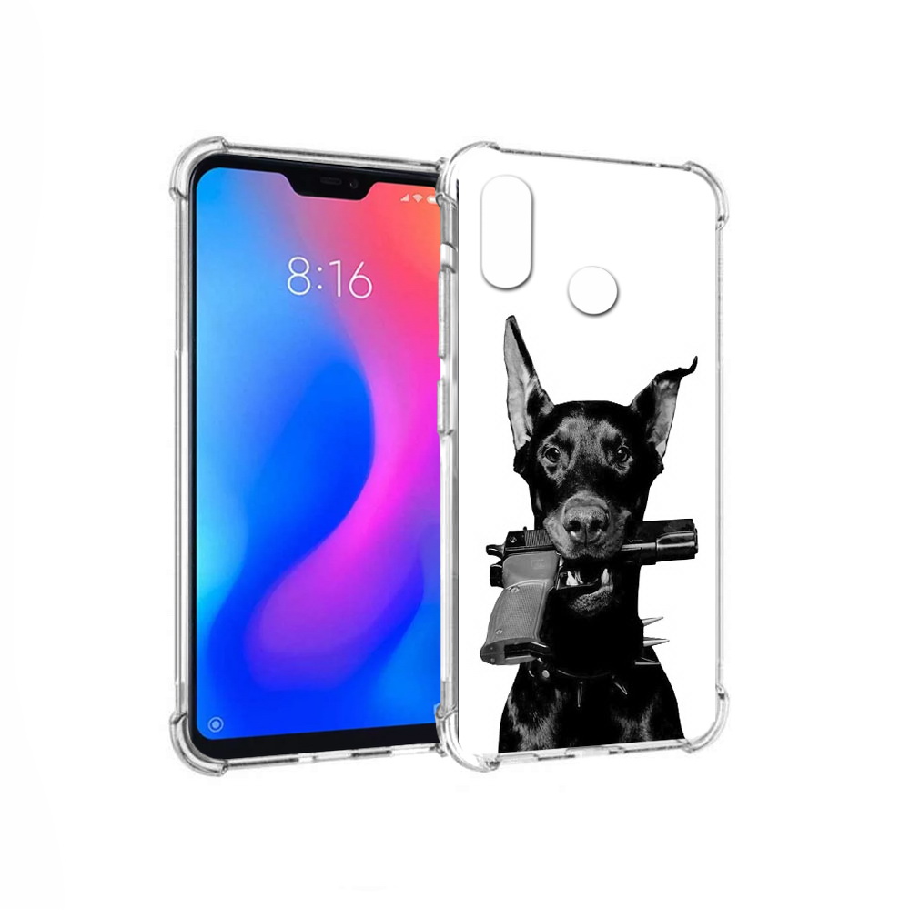 

Чехол MyPads Tocco для Xiaomi Redmi 6 Pro доберман с пистолетом (PT113887.306.331), Прозрачный, Tocco