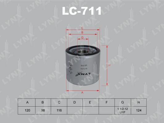 

Фильтр масляный двигателя LYNXAUTO lc711