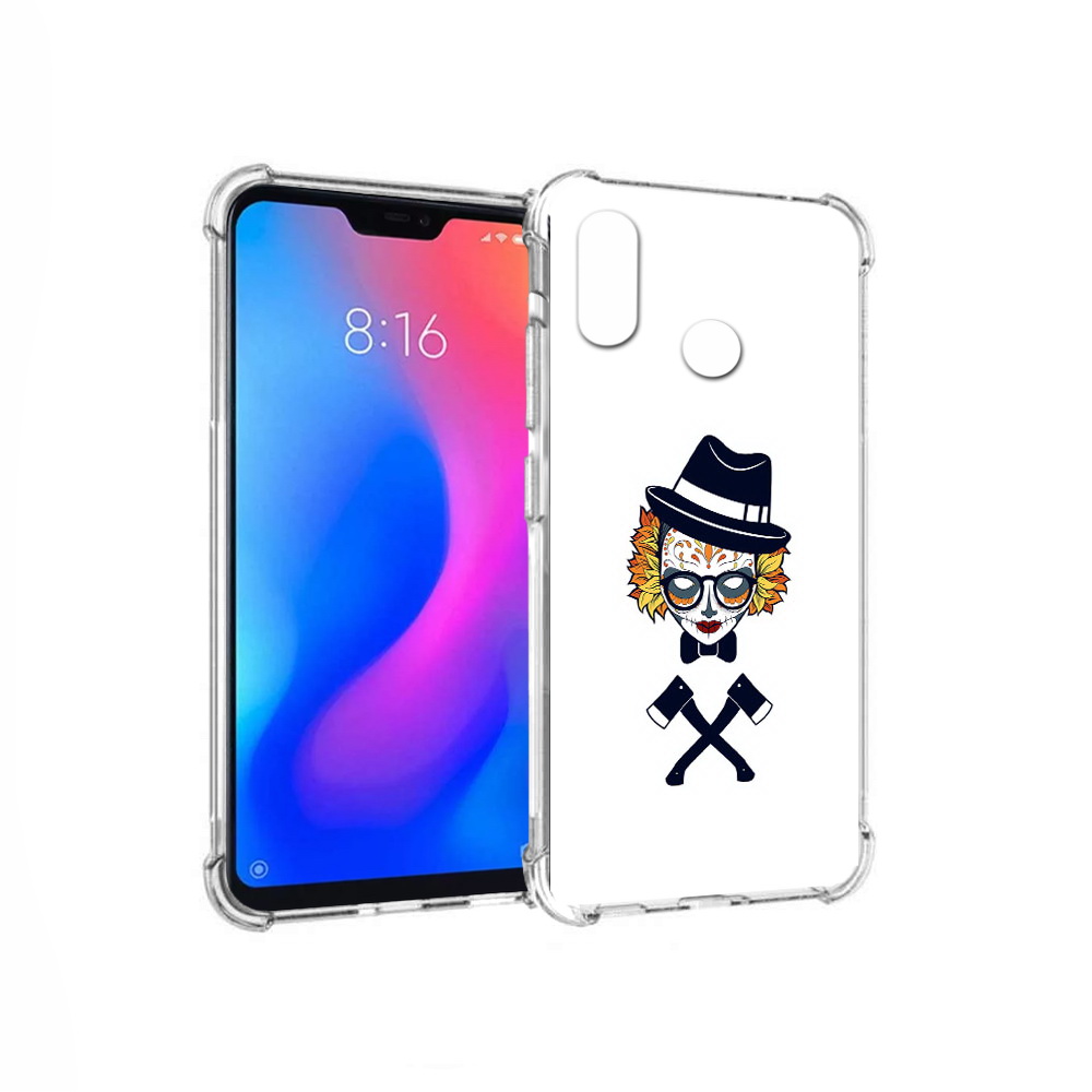 

Чехол MyPads Tocco для Xiaomi Redmi 6 Pro девушка в маске с топорами рисунок, Прозрачный, Tocco