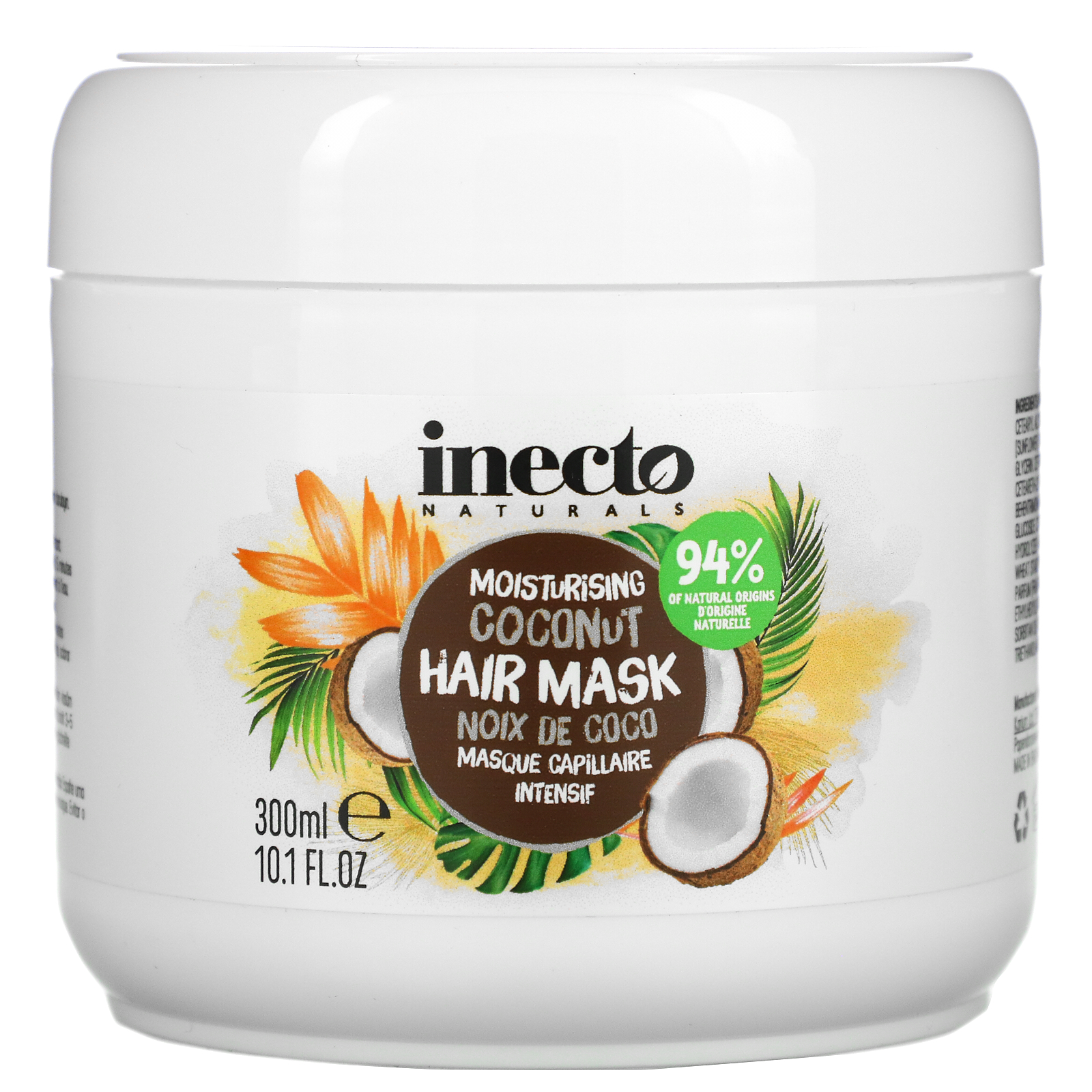 фото Увлажняющая маска для волос inecto coconut hair mask с экстрактом кокоса 300мл inecto naturals