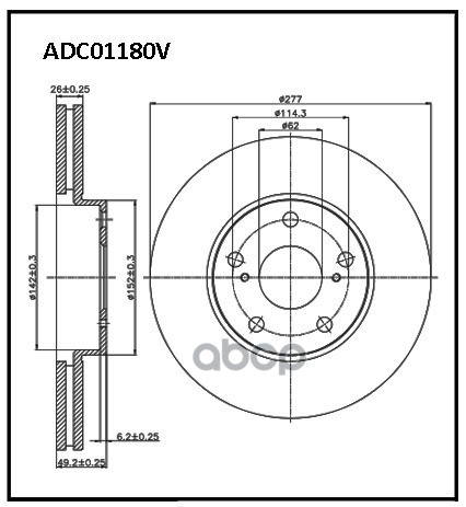 

Диск Тормозной | Перед | Adc01180v Nsii0018225545 ALLIED NIPPON арт. ADC01180V