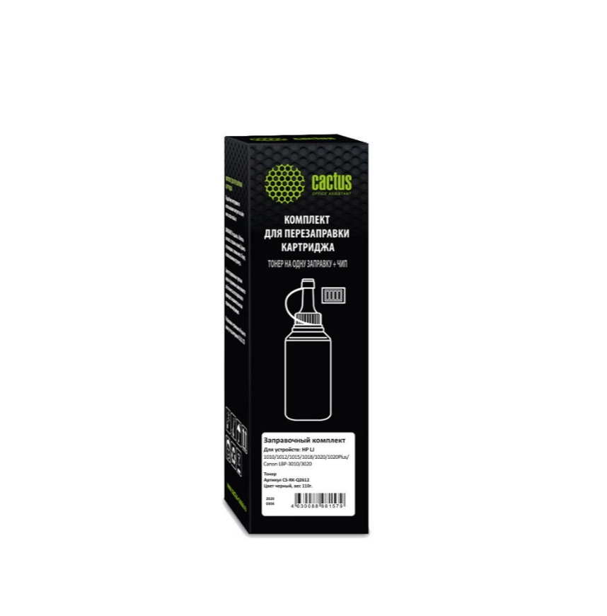 

Тонер CACTUS CS-RK-Q2612, для HP LJ 1010/1012/1015/1018/1020/Canon LBP-3010/3020, черный