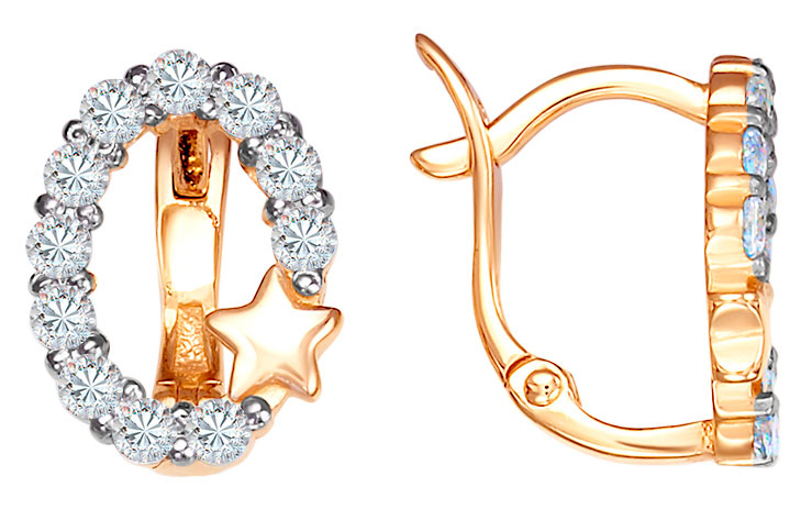 Серьги из красного золота Гранат 2.20.11.0831.00-4273, фианит