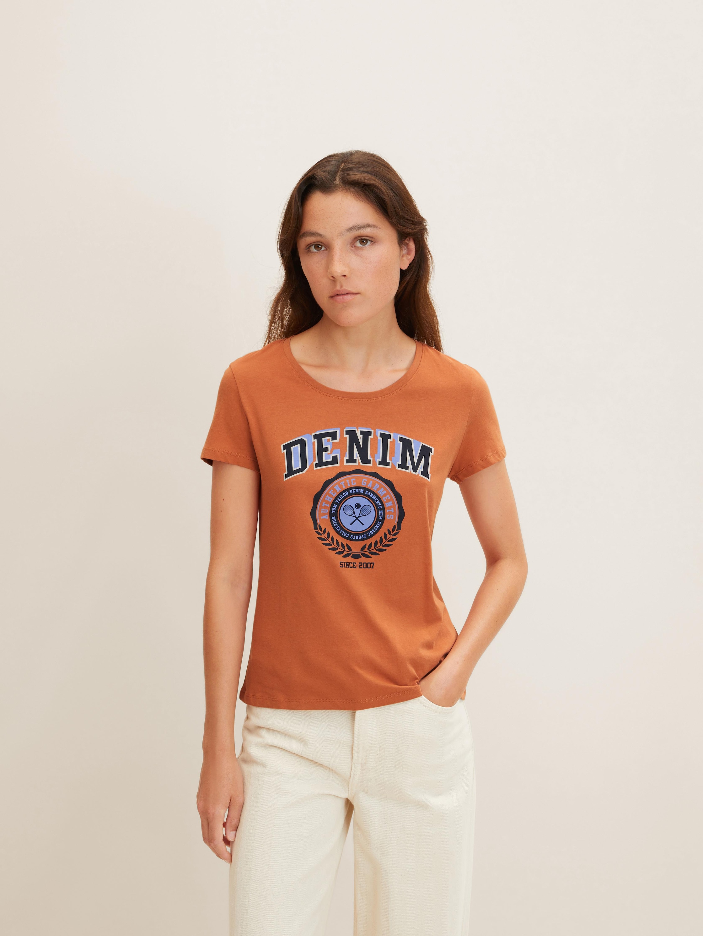 

Футболка женская Tom Tailor Denim 1032808 оранжевая S, 1032808