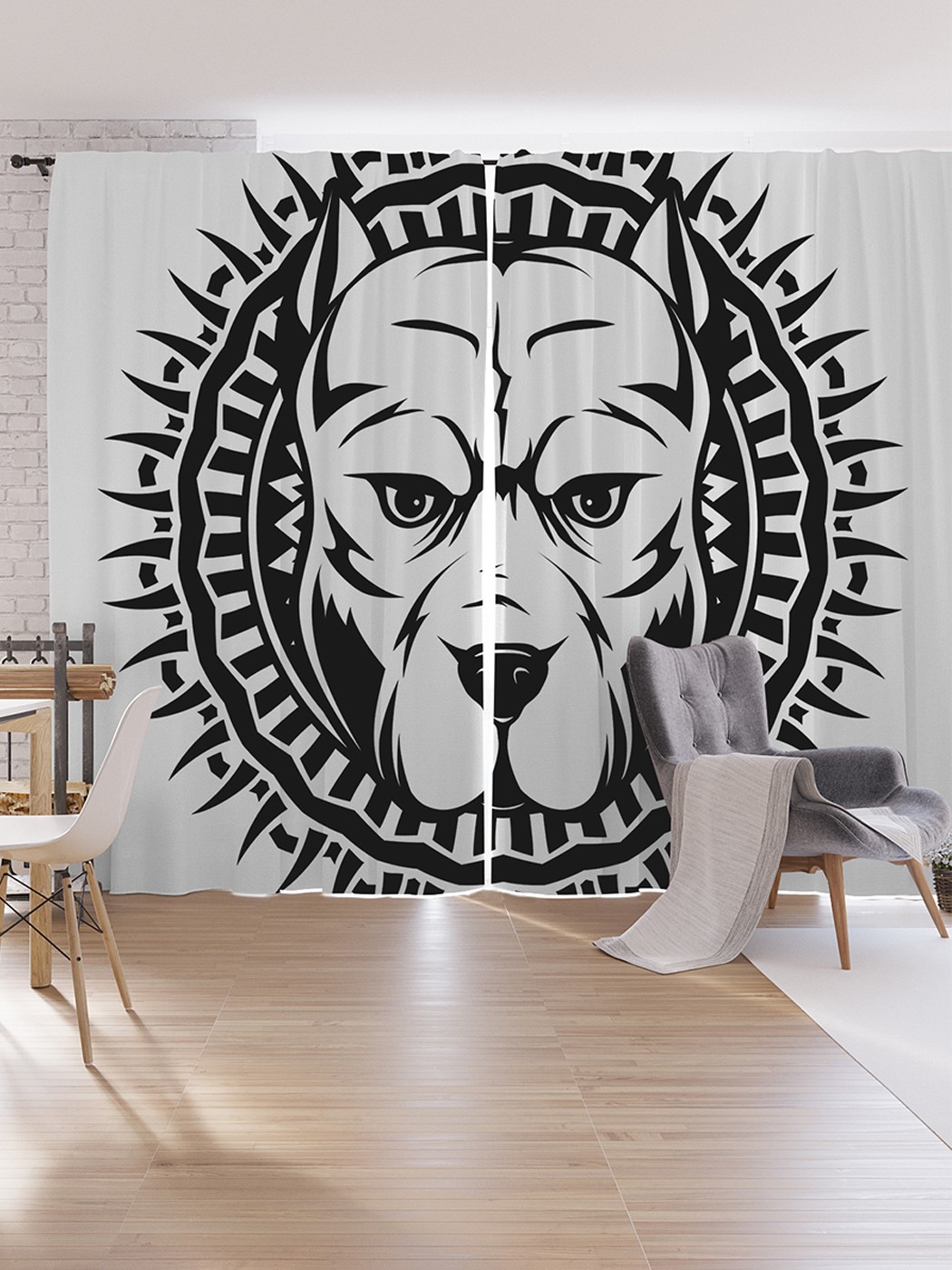 

Шторы под лён JoyArty "Агрессивный питбуль", серия Oxford DeLux, 340х265 см, Агрессивный питбуль