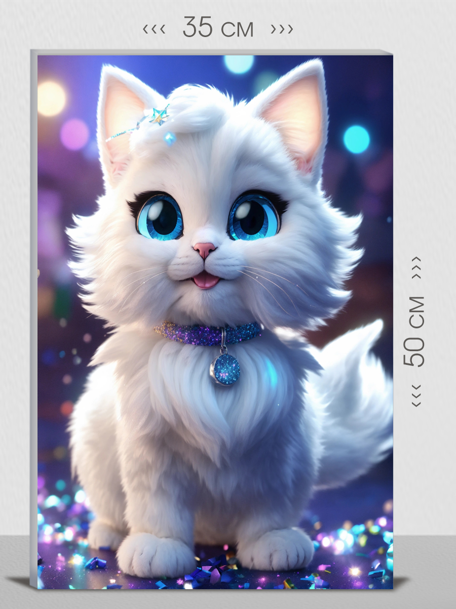 

Картина на холсте FIRST CLASS IMAGES интерьерная 35х50 на стену, кот