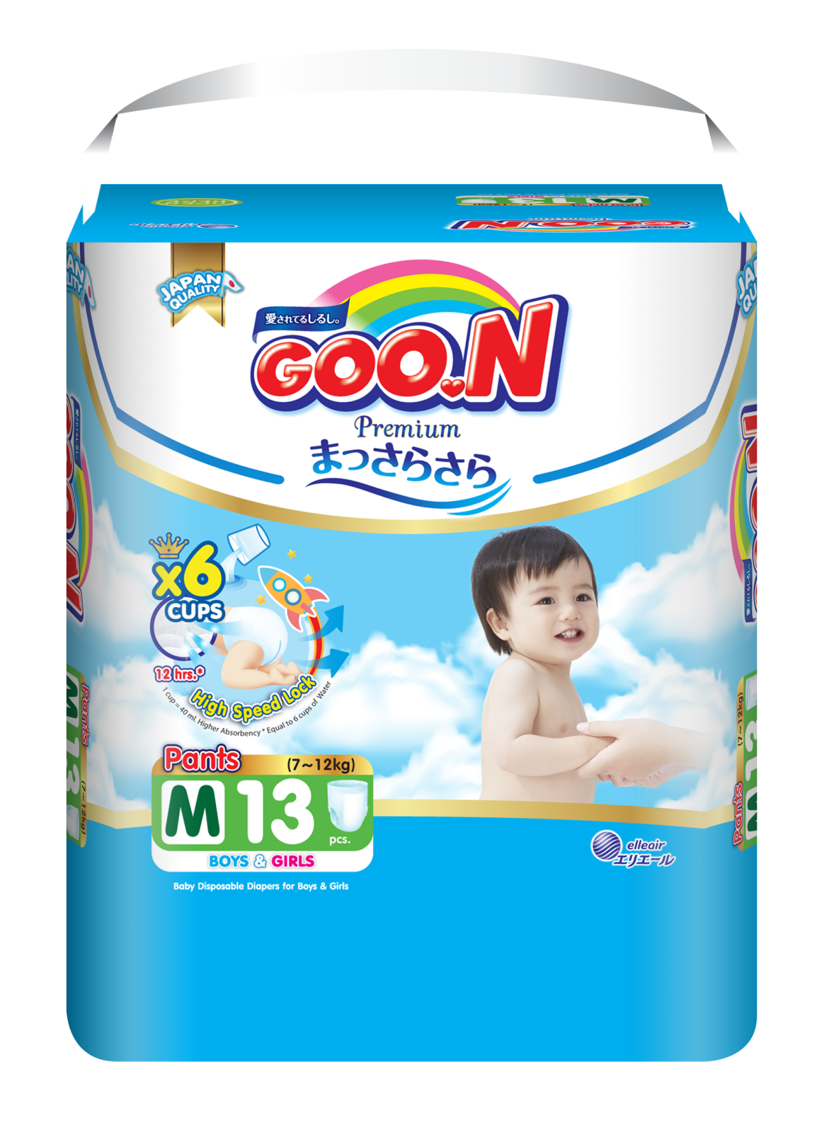 фото Подгузники-трусики goo.n m (7-12 кг) 13 шт. goon