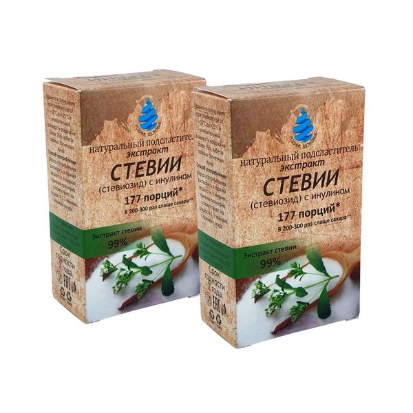 Натуральный заменитель сахара Сладис Экстракт Стевии с инулином, 8 г х 2 шт