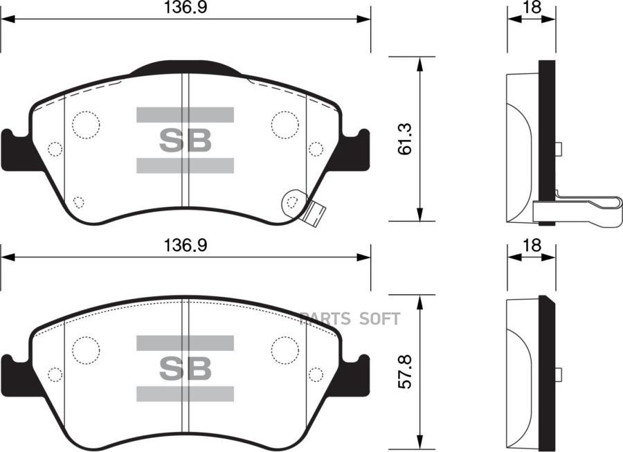 

Тормозные колодки Sangsin brake передние дисковые SP1500