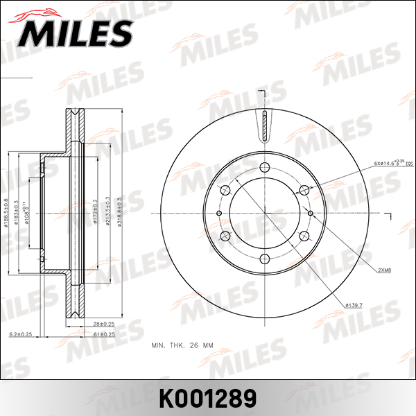 

Диск тормозной Toyota Land Cruiser 150 10- передний Miles