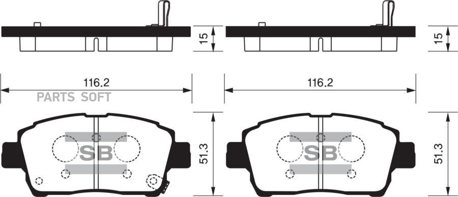 

Тормозные колодки Sangsin brake передние дисковые SP1232