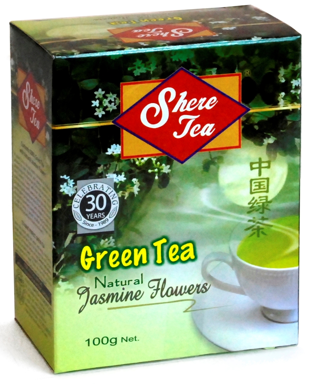 Чай зелёный листовой Shere Tea с жасмином Шри Ланка, 100 г