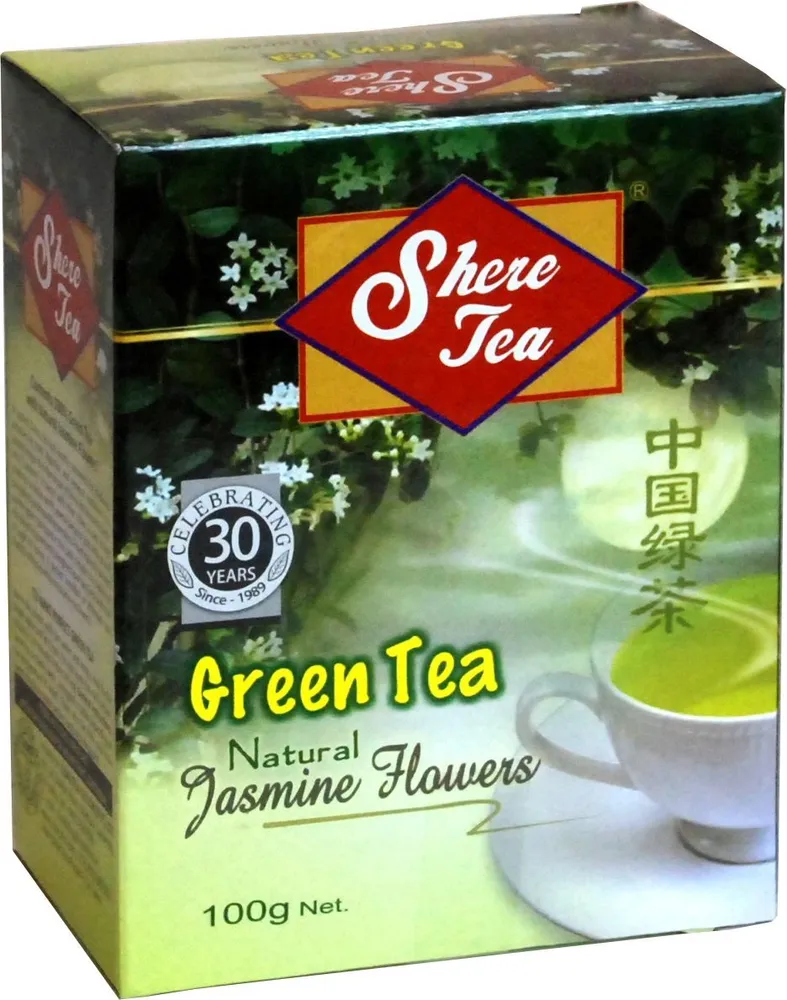 Чай зелёный листовой Shere Tea с жасмином Шри Ланка, 100 г