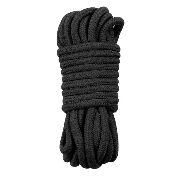 Веревка бондажная Lovetoy 10 м из хлопка черная Fetish Bondage Rope