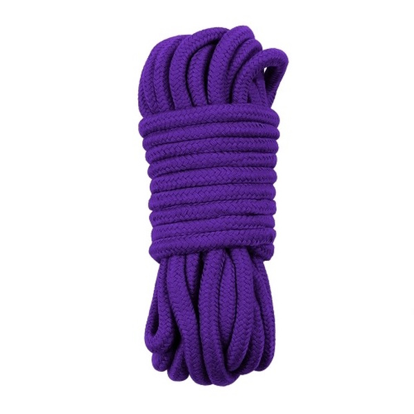 Веревка бондажная Lovetoy 10 м из хлопка фиолетовая Fetish Bondage Rope