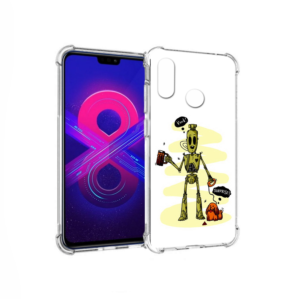 

Чехол MyPads Tocco для Honor 8X Max прикольный робот (PT118941.31.557), Прозрачный, Tocco