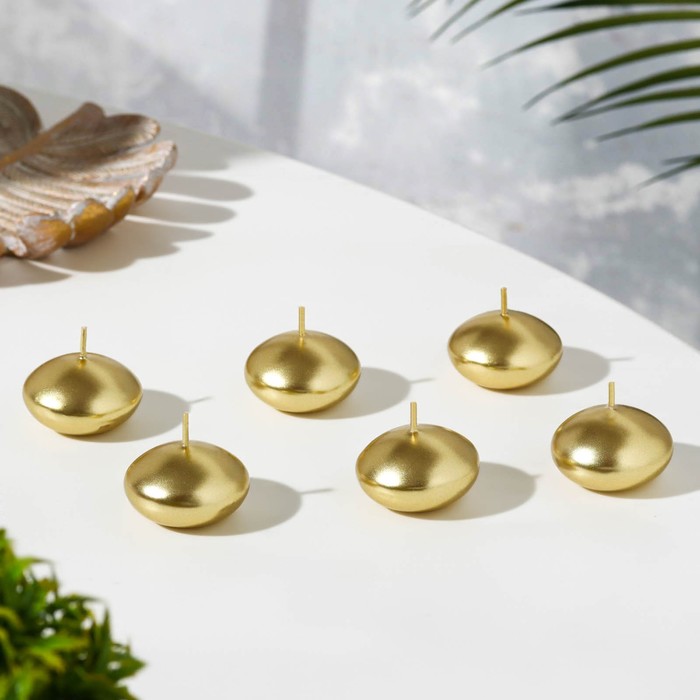 

Свеча "Овал" 1шт, золотистая, 4x2см , фасовка по 6шт