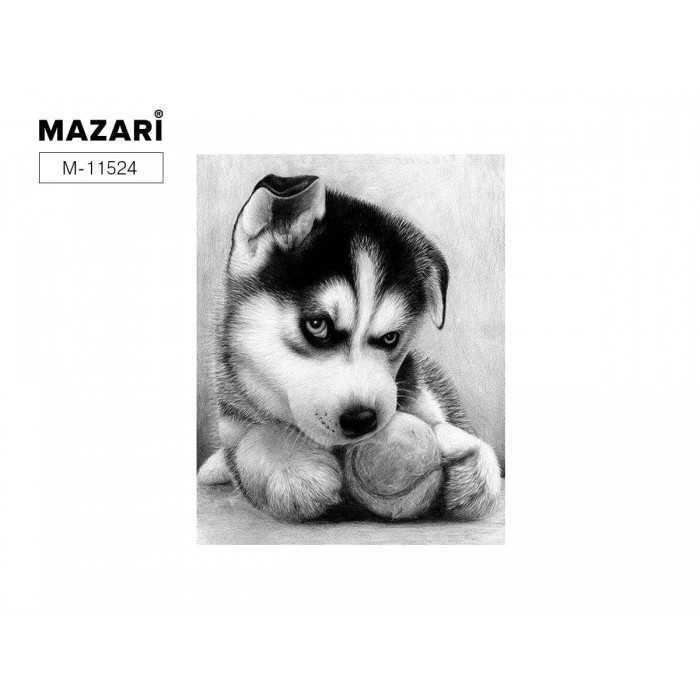 

Алмазная мозаика Mazari Щенок с мячиком 25х30 см, Щенок с мячиком