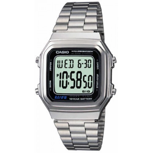 

Наручные часы мужские Casio A-178WA-1 серебристые, A-178WA-1