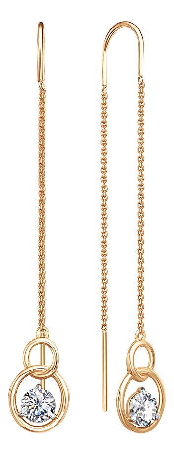 Серьги из красного золота Гранат 2.23.11.0831.00-4120, фианит