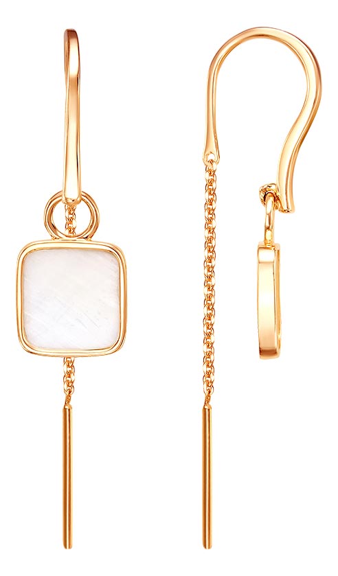 Серьги из красного золота Гранат 2.23.10.1291.09-4407, перламутр