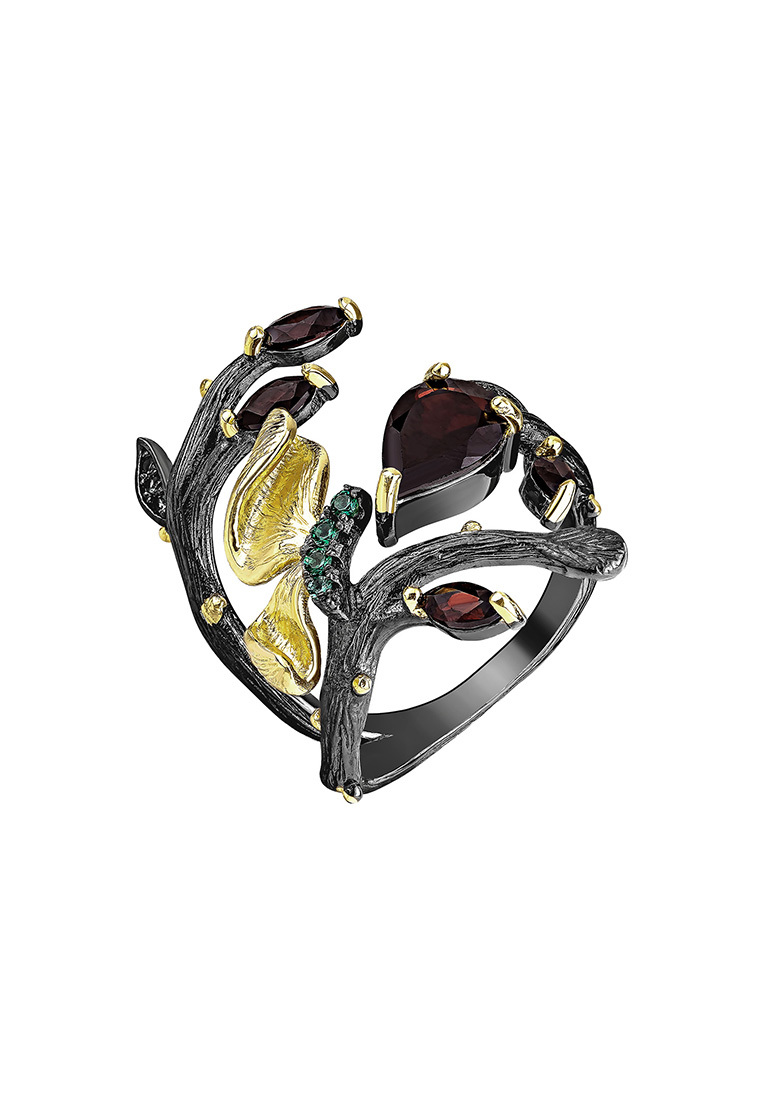 

Кольцо из серебра с гранатом/фианитом р. , Kari Jewelry КЛ-7758-ГР, КЛ-7758-ГР