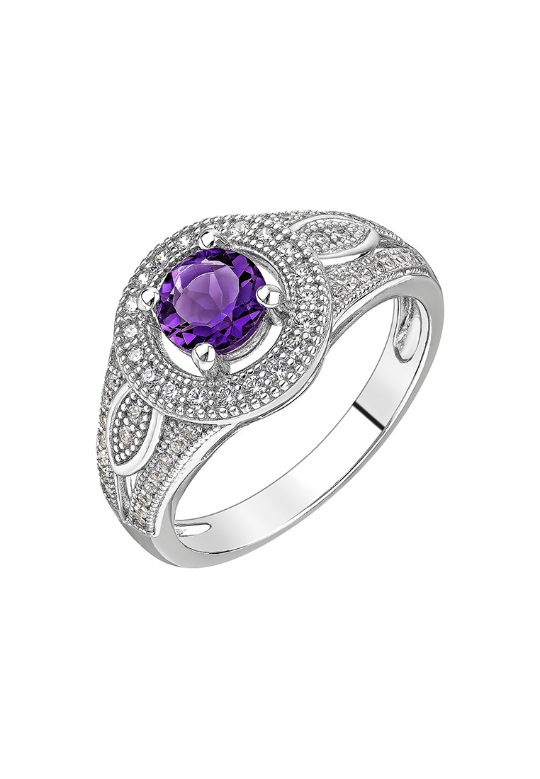 

Кольцо из серебра р.  Kari Jewelry КЛ-3214-АМ, аметист\фианит, КЛ-3214-АМ
