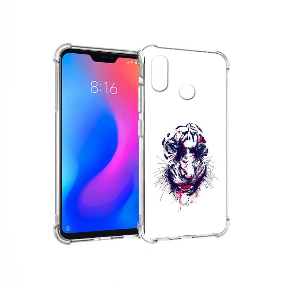 

Чехол MyPads Tocco для Xiaomi Redmi 6 Pro безумный тигр (PT113887.306.228), Прозрачный, Tocco