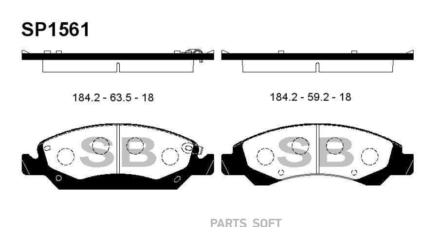 

Тормозные колодки Sangsin brake передние SP1561