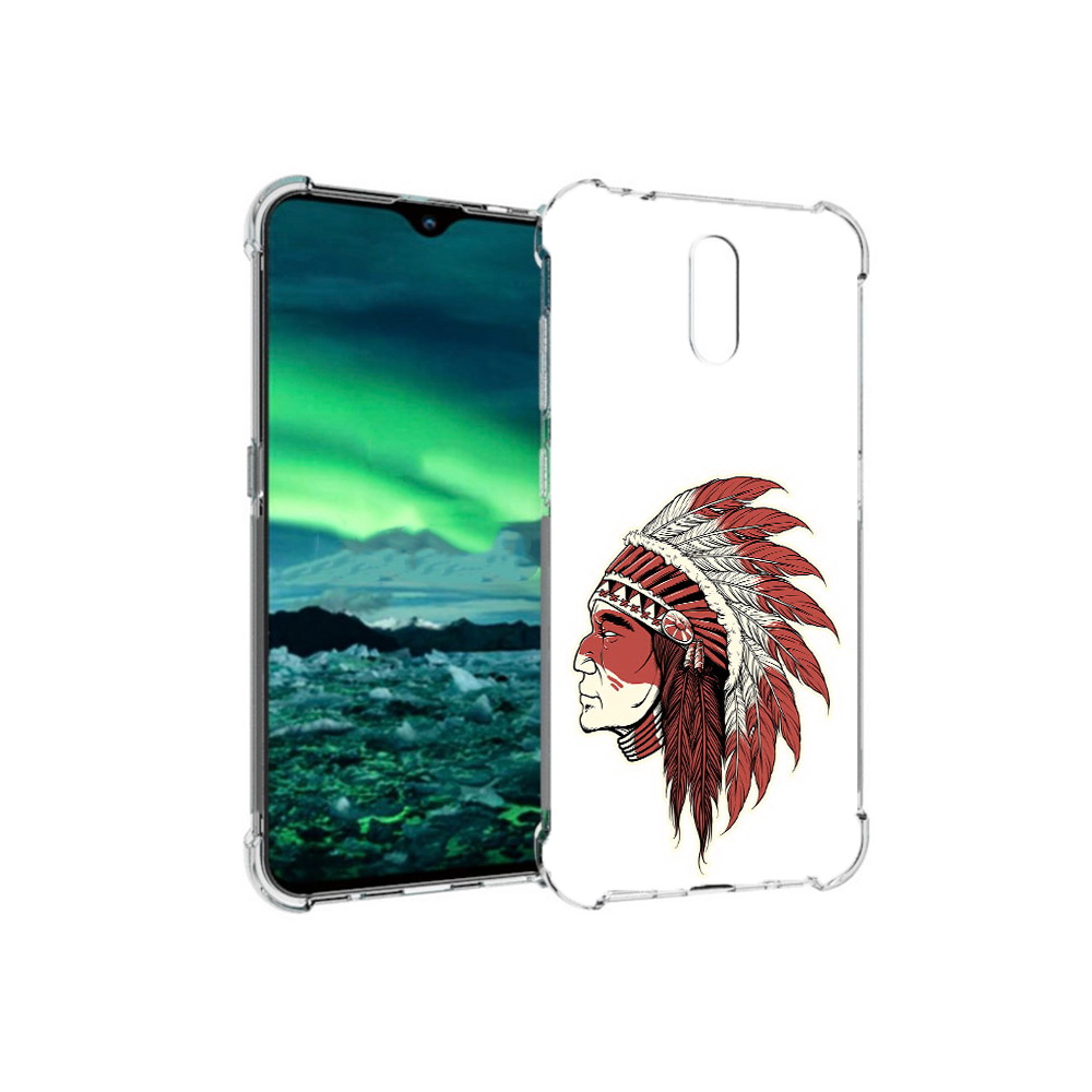 

Чехол MyPads Tocco для Nokia 2.3 красный индеец (PT142254.97.411), Прозрачный, Tocco