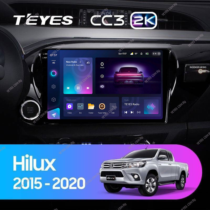Штатная магнитола Teyes CC3 2K 360 6128 Toyota Hilux Pick Up 2015-2020 5630000₽