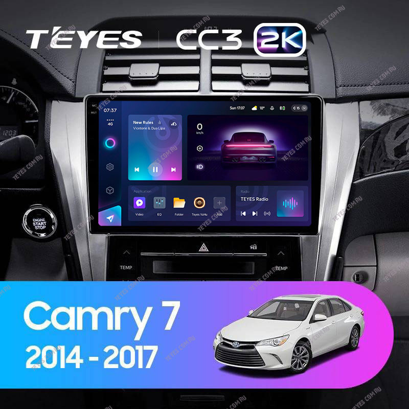 Штатная магнитола Teyes CC3 2K 360 6/128 Toyota Camry 7 XV 50 55 (2014-2017) Тип-A