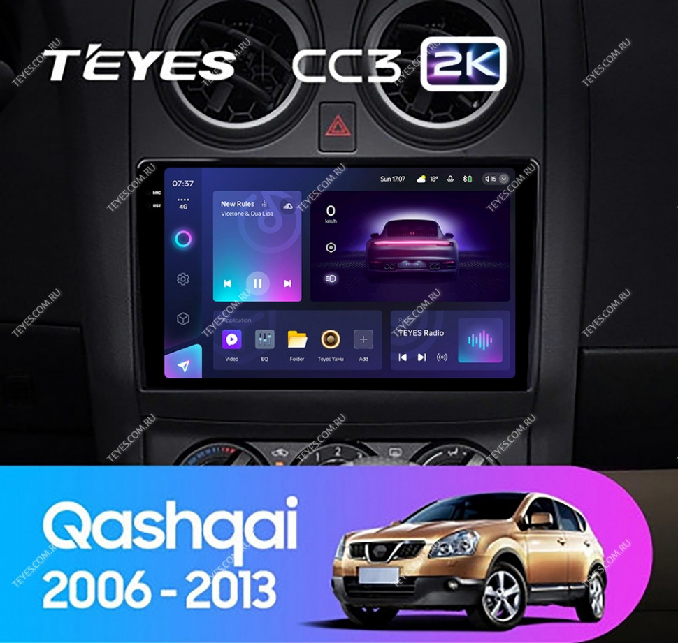 

Штатная магнитола Teyes CC3 2K 4/32 Nissan Qashqai 1 J10 (2006-2013) F2, CC3 2K