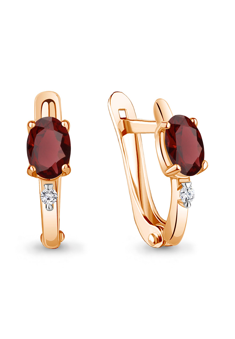 

Серьги из желтого золота с гранатом/фианитом Kari Jewelry 4788503.1, 4788503.1